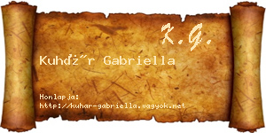 Kuhár Gabriella névjegykártya